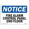 thumbnail image 1 of SignMission OS-NS-A-710-L-12515 7 x 10 Po Panneau d'Avertissement OSHA - Panneau de Commande d'Alarme Incendie 2e Étage, 1 of 1