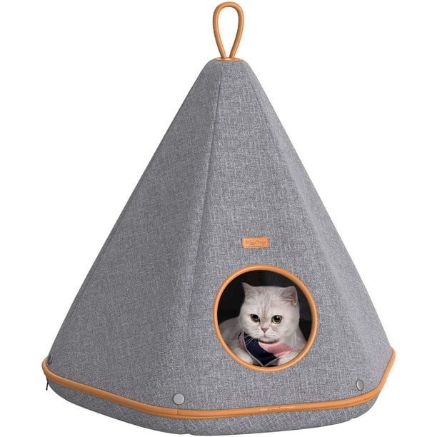 Spacious Cat Teepee with Washable Tent Cozy Pet Teepee for Small Animals Ideal for Cats Dogs Rabbits Includes Sailcloth Cushion