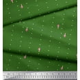 thumbnail image 2 of Soimoi Green Cotton Duck Fabric Mushroom & Dots Print Fabric by Yard 42 Inch Wide, 2 of 3