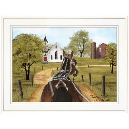 UPC: 0840105534365 | Amish on Sunday Drive By Billy Jacobs Printed Wall Art Wood Multi-Color