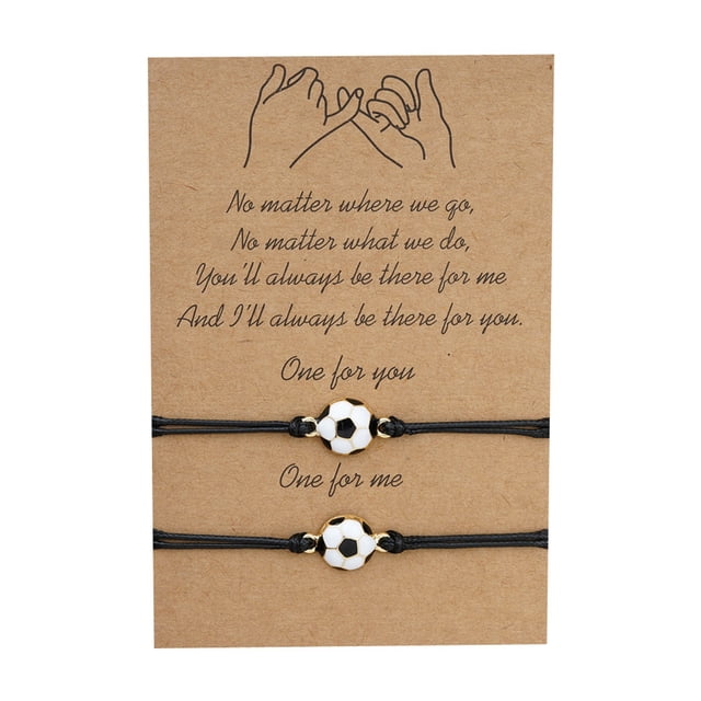Fútbol en forma de tarjeta Mejor Amigo Pulseras Parejas Pulseras para 2 a juego de él y su amante pulsera de joyería para la relación de amistad novio novia