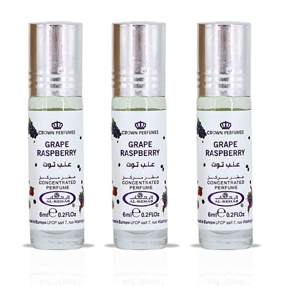 Aceite de perfume Al Rehab Grape Raspberry, 6 ml, CPO para mujer, x3