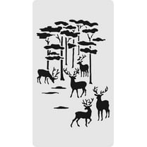 5x9 Forest Deers Stencil