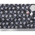 thumbnail image 2 of Soimoi Black Rayon Fabric Leaves & Periwinkle Floral Fabric Prints By Yard 56 Inch Wide, 2 of 3