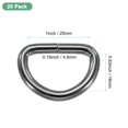 thumbnail image 3 of Uxcell 20-Pack Hebillas en D, 1 Pulgada Hebillas Metálicas en D No Soldadas para Bolsos/Delantales/Cinturones/Cuellos de Mascotas, Hardware de Anillo en D Semicircular [Negro Gris], 3 of 6