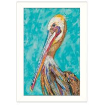 Pelican II By Lisa Morales Printed Framed Wall Art Wood Multi-Color