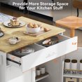 thumbnail image 6 of Harper & Bright Designs Rolling Kitchen Island with Storage, Kitchen Island on Wheels with Adjustable Shelf Tower Rack, Kitchen Cart with Wood Top and Internal Storage Rack, White, 6 of 20