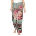 thumbnail image 2 of Picia Vintage Typewriter Floral Womens Soft Woven Cotton Elastic Waistband Sleep Pajama Pant Lounge Sleep Pant With Pockets And Drawstring-Medium, 2 of 9