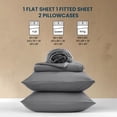 thumbnail image 6 of Sleep Zone Full Sheets Set - 4 Piece Bedding - Jersey Knit Cooling Sheet Set - Soft and Fade Resistant - Easy Care - Deep Pocket (Full,Grey), 6 of 8