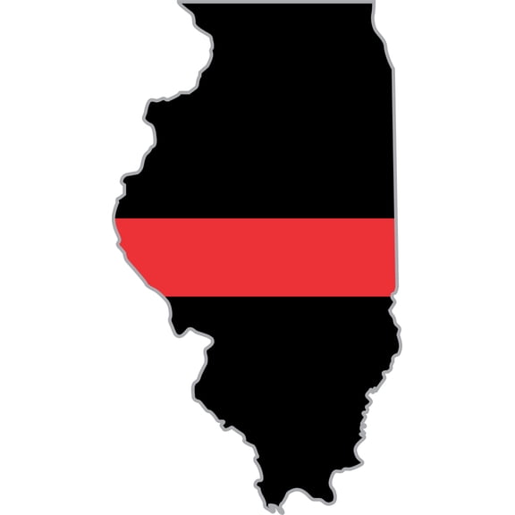 3.8 Inch Thin Red Line Illinois Firefighter Decal
