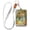 Vase and Fruit Pattern, variant on PU Leather Badge Holder ID Badge Holder with Lanyard for Cards & Credentials Old Train with Flowers