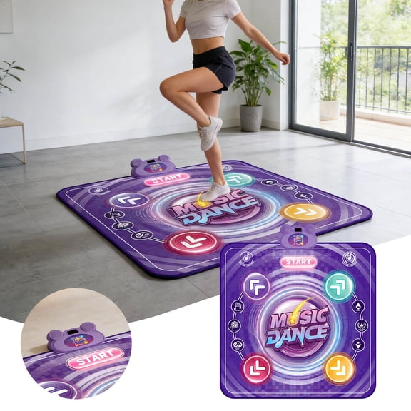 LED Light-Up Kids Dance Mat – 4 Game Modes, Adjustable Music & Portable