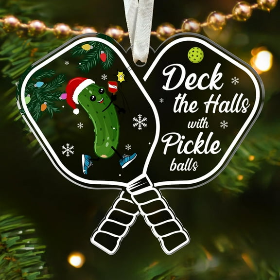 Pickleball Gifts - Pickleball Ornament - Pickleballs Ornaments for Christmas Tree - Funny Pickle Ball Sports Gifts for Women, Men, Mom, Dad, Lovers, Players - Acrylic Christmas Ornament 2025