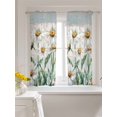 thumbnail image 3 of Vintage Flowers Tier Curtains 45 Inch Length,Sheer Curtains for Bedroom Living Room Window White Daisy Spring Floral Summer Botanical Small Half Window Kitchen Curtains & Drapes 27.5"x45" 2 Panels, 3 of 6