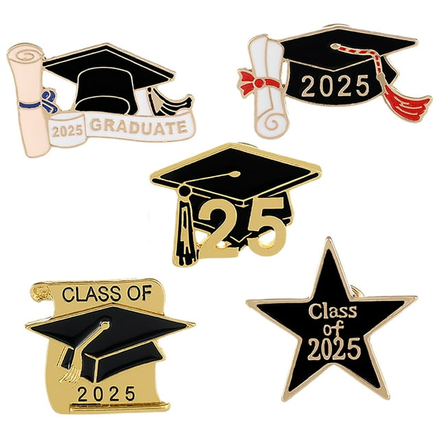 GOOHOCHY 5 uds sombrero de mujer Pin de solapa de graduación para la temporada de graduación broches y pines de gorro de graduación negro para mujer