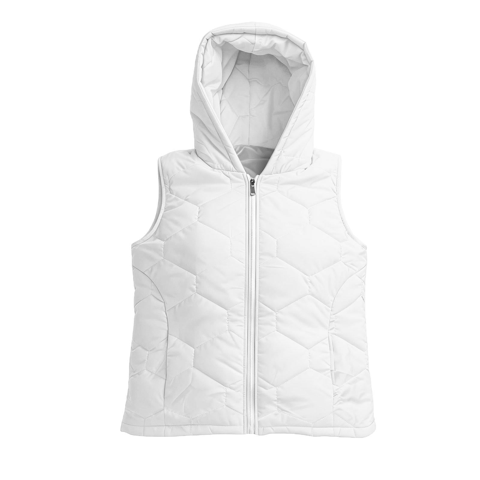 AVRNLIQ Womens Hooded Lightweight Puffer Vest Sleeveless Quilted Zip Up Outerwear