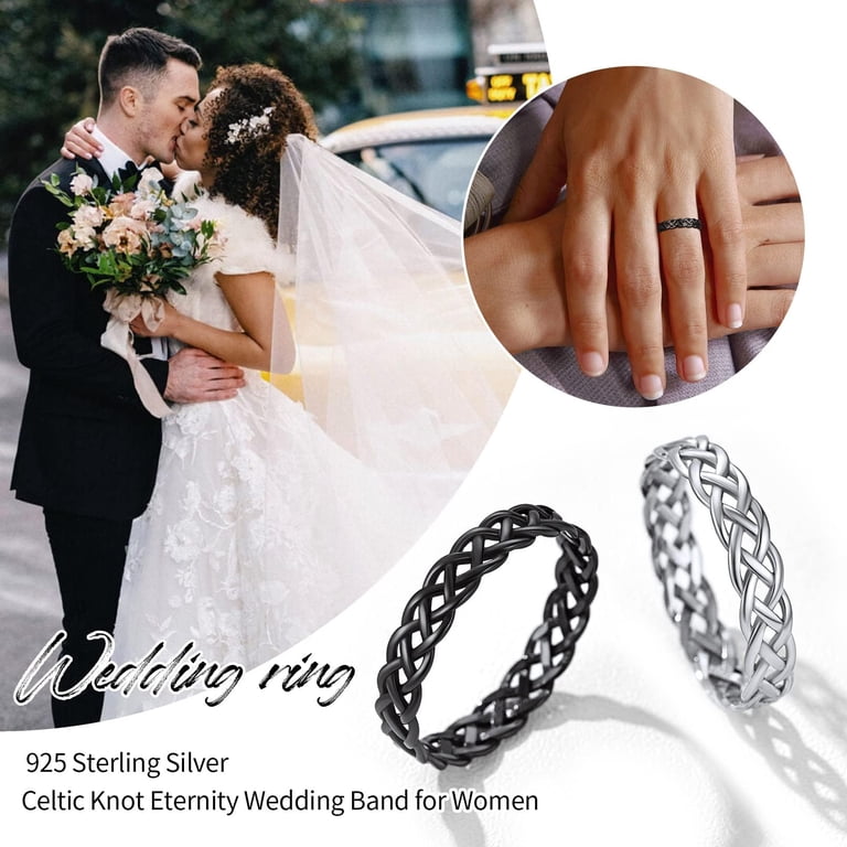 ChicSilver 925 Sterling Silver Celtic Knot Eternity Band, 4mm photo 6