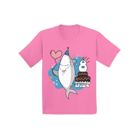 Awkward Styles B Day Gifts for Eight Year Old Eighth B Day T-Shirt for Kids Eighth Birthday Party I am 8 T-shirt Shark Shirts for Boys Shark Lovers Gifts Shark Themed Party Shark T Shirts for (Best Gift For 18th Birthday Girl)