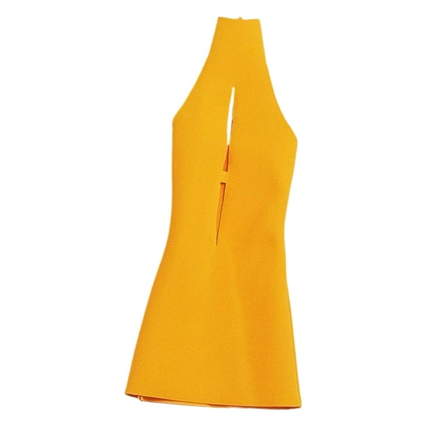 Conjunto elegante y fácil de poner para muñecas BJD de escala 1/6: minifalda de cuello alto. amarillo oscuro