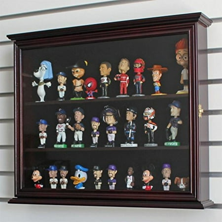 Display Wall Cabinets Glass Door Display Case Cabinet Holder Wall Rack for MINI/SMALL Bobblehead Wobbler Funko Figurine with glass door, CD-SC04-MA ()