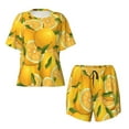thumbnail image 4 of Lsque Yellow Limes Women's Short-Sleeved Pajama Set - 2 Piece Soft and Lightweight Sleepwear Set-, 4 of 9