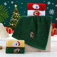 thumbnail image 4 of Juego De 3 Toallas De Mano Navideñas De Puro Algodón Bordado, Suaves Y Absorbentes, Perfectas para El Baño Y La Cocina. (Amarillo + Verde + Blanco), 4 of 4