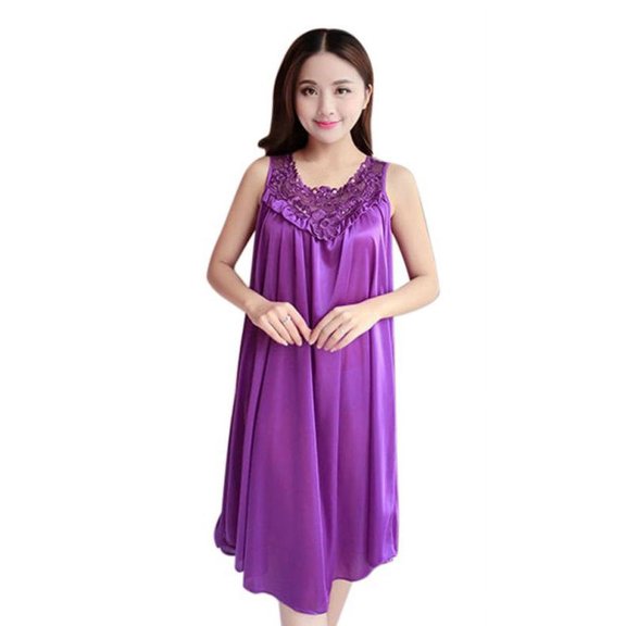 Uccdo Women Sexy Satin Lace Pajamas Nightdress Lingerie Lace Sleepwear