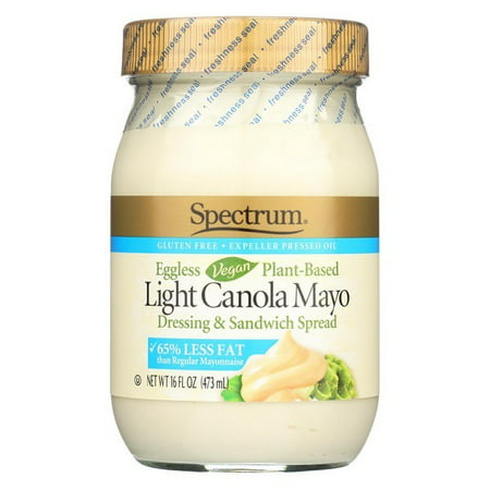Spectrum Naturals Vegan Eggless Light Canola Mayonnaise - pack of 12 - 16
