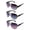 Black, Blue & Purple, variant on 3 Packs Oversized Metal Aviator Plastic Temple Fashion Sunglasses for Women for Men