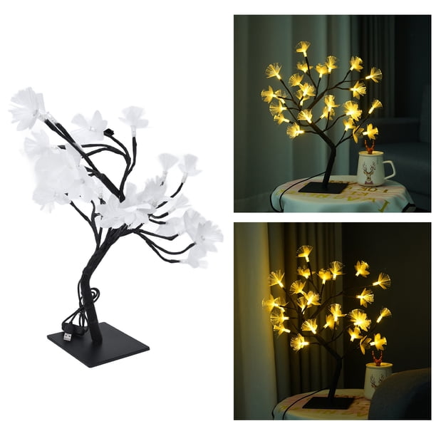 Lámpara De árbol De Fibra óptica De Fibra 24LED, Luz De Flor De Simulación Alimentada Por USB Para Decoración Del Hogar