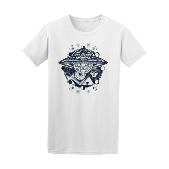 Ufo Egypt Pyramids T-Shirt Men -Image by Shutterstock, Male Large