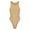 Beige, variant on Women's High Neck Sleeveless Bodysuit Basic Top Jumpsuit Crew Neck Tank Tops with Snap Closure