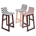 thumbnail image 4 of Chelsea Contemporary Wood/Fabric Barstool - Black/White Chevron, 4 of 4