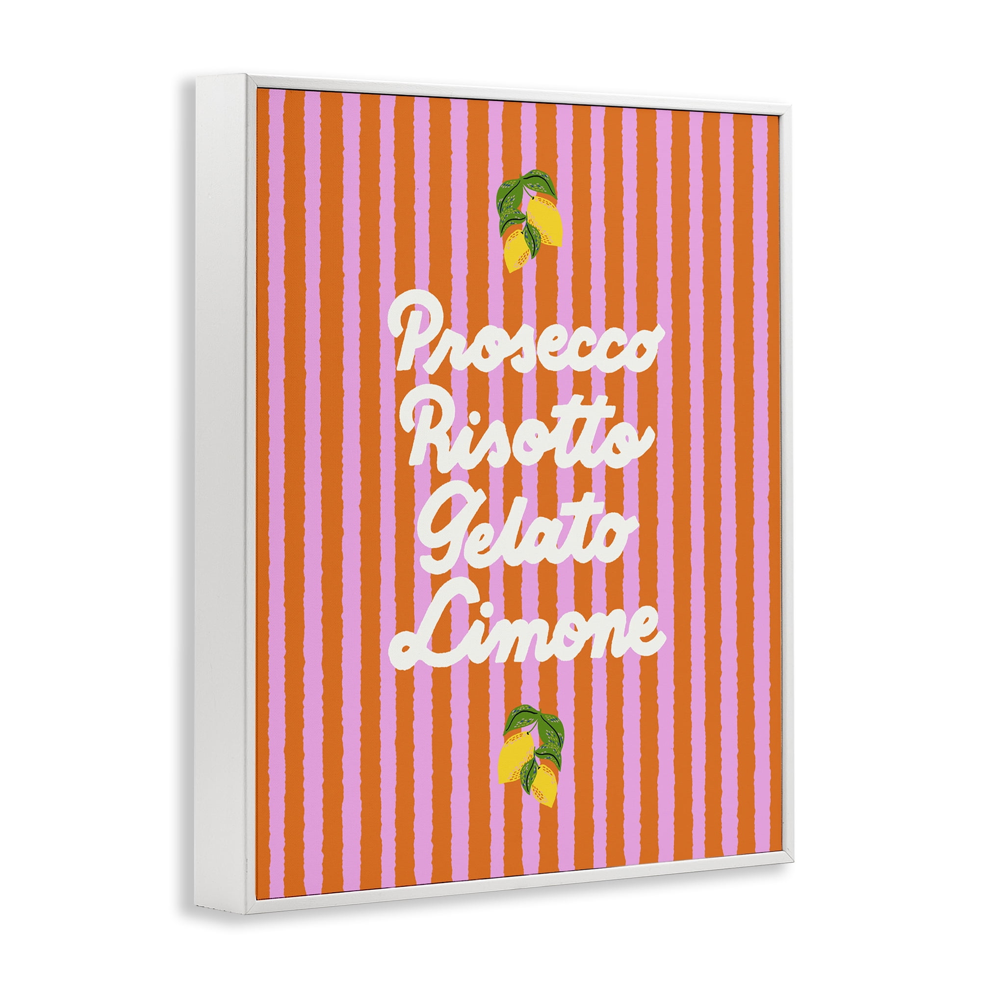 Stupell Industries Italian Enjoyment over Stripes White Framed Giclee Art, design by Indira Prieto | IndySign
