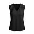 thumbnail image 5 of TaTaai Womens Casual Solid Color V Neck Sleeveless Ruched Tank Top Soft Breathable Polyester Comfortable Fashion Stylish Summer Daily All Occasion Wear Top Gift, 5 of 5