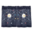 thumbnail image 7 of Yayeee Kitchen Curtains Tier Pair Light Filtering 27"x36" Rod Pocket Short Cafe Window Panel, White Planet, 7 of 7
