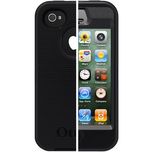 OtterBox Apple IPhone 4/4s Case Defender Series, Black - Walmart.com ...