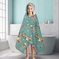 thumbnail image 6 of Chihuahua and Footprints Hooded Bath Towel，60"x35" for Ages 3 To 12 Kids, Quick Dry Lightweight Soft Microfiber Hood Beach Towel Cover Up for Kids, 6 of 7