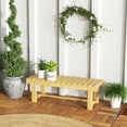 thumbnail image 2 of Outsunny 43.25" Outdoor Wood Garden Bench Double Seat Natural, 2 of 10