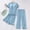 *Blue, variant on Women's Three-Piece Loungewear Sleepwear ,Short Sleeve Top with Built-in Pads , Elastic Waist Shorts and Pant Pajama Set Blue,Women's Plus XXXL