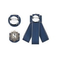 thumbnail image 3 of INSPIRE CHIC Rhinestone Pre-Tied Ribbon Brooch Bow Tie Pin Collar Bow for Women Blue One Size, 3 of 4