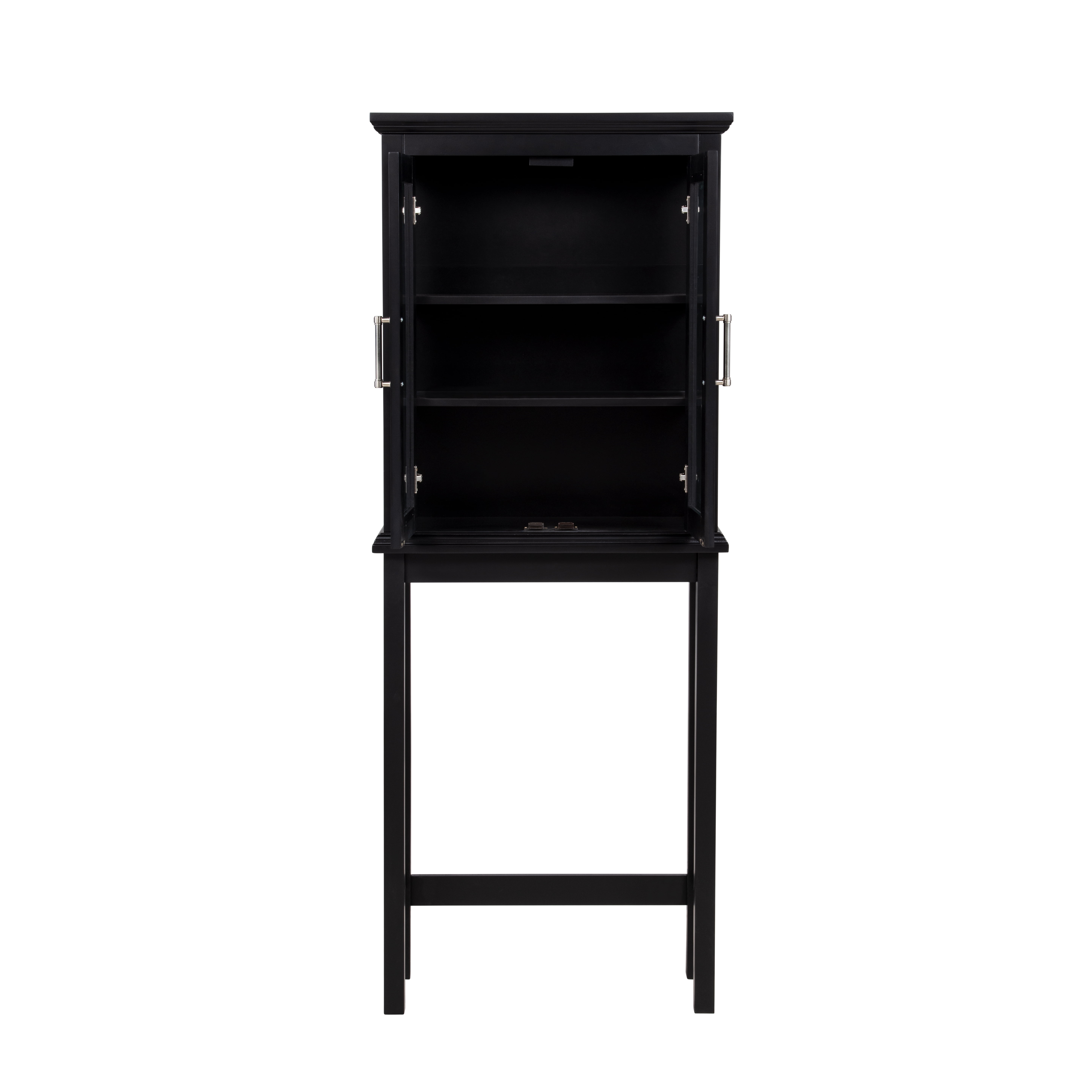 Linon Serenity Black Over the Toilet Bathroom Space Saver