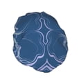 thumbnail image 2 of YFYANG Women's Double Waterproof Shower Cap, Blue-Violet Line Art Reusable Hair Cap for All Hair Styles and Head Sizes, 2 of 9