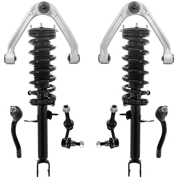 Detroit Axle - 8pc RWD Front Struts Suspension Kit for 2006 2007 INFINITI M35, 2 Struts Coil Spring 2 Upper Control Arms with Ball Joint 2 Sway Bar Links 2 Outer Tie Rod Ends Replacement