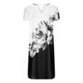thumbnail image 4 of Fshaion Robe d'Été pour Femmes 2024 Grande Taille Ample Décontractée à Col en V Imprimée à Manches Courtes Robes Liquidation à Moins de 10!, 4 of 5