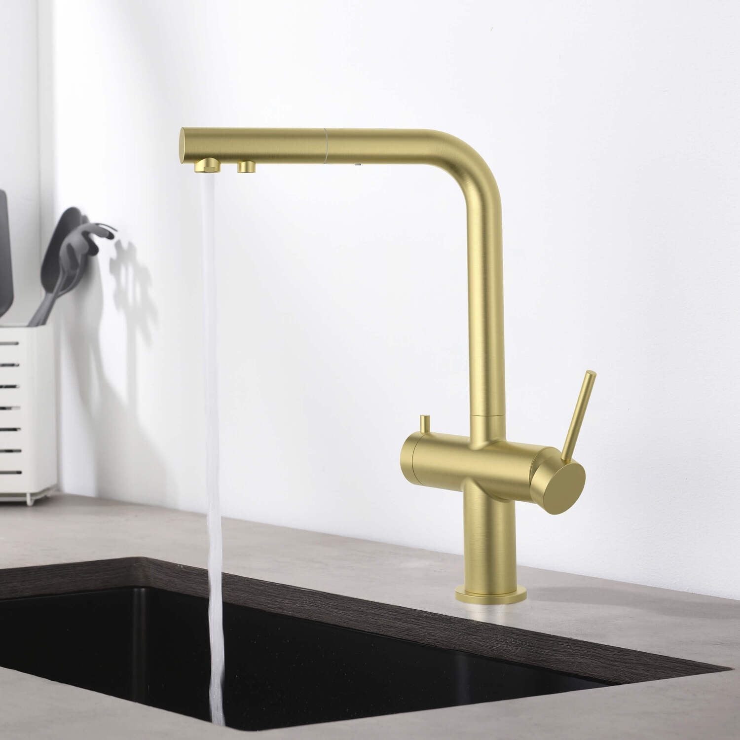 Kibi Circular 2-in-1 Water Filter Kitchen Pull Out Faucet