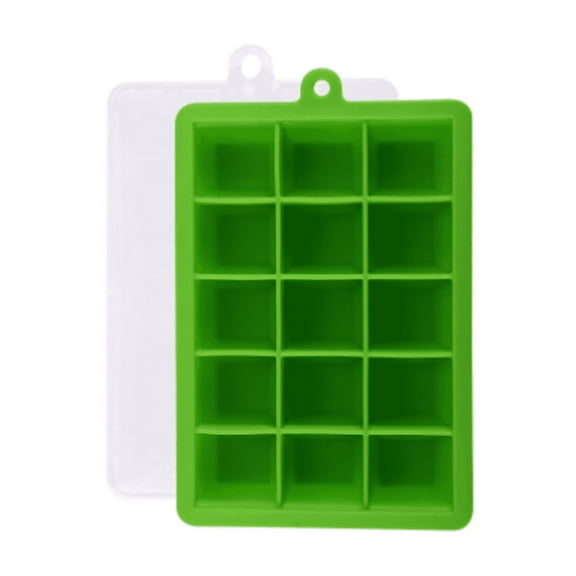 AUQ Large Ice Cube Molds,15-Cube Silicone Ice Tray,Ideal for Freezer and Easy Ice Production