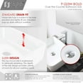 thumbnail image 2 of Stylish 18.75"W x 14.5"D White Porcelain Rectangular Vessel Sink P-223W, 2 of 10