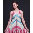 thumbnail image 5 of Bimba Tie-Dye Ladies Floral Print Dress Spaghetti Strap V Neck Midi Beach Wear-X-Small, 5 of 5