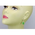 thumbnail image 2 of Cubic Zirconia Earrings Simulated Green Peridot Faceted Pear Shaped CZ Teardrops Sterling Silver Spyglass Designs, 2 of 2